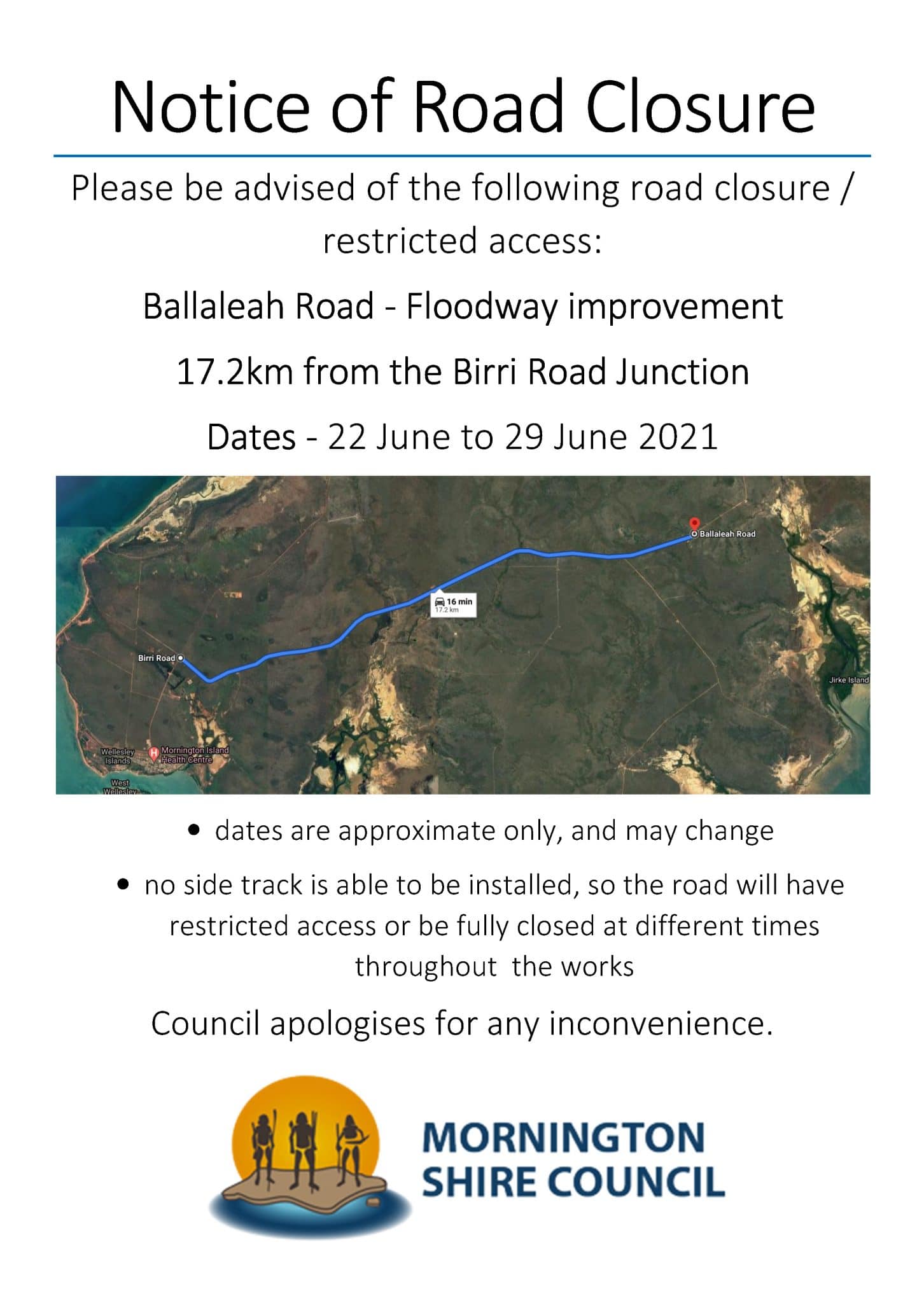 Ballaleah Road Floodway Improvement | Road Closures